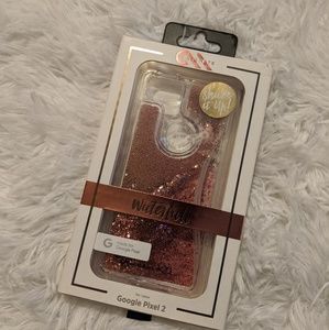 Google Pixel 2 case, pink glitter